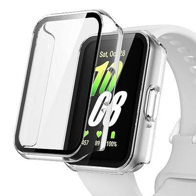 2X Case Compatible with Samsung Galaxy Fit 3 (SM-R390) | Premium Hard PC Bumper Built-in Tempered Glass Film Screen Protector Slim Full Protective Cover (Clear)