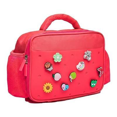 pVq Kids Lunch Bag Insulated Lunch Box for Girls Boys Women Men Reusable Waterproof Thermal Lunch Tote with Handle & Mesh Pocket, Leakproof Cooler Lunch Bag for School, Picnic, Travel (Red)
