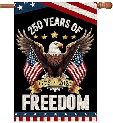 250 Anniversary Usa Garden Flags for Outside, 250 Anniversary USA Flag with Eagle Design, 1776-2026 Patriotic 4th of July Decorations Yard Sign Double-Sided Waterproof Flag 28x40 Inch 250 Year American Flag
