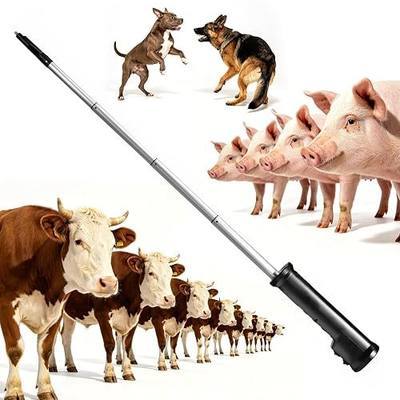 Rechargeable Livestock Prod for Cattle Pig Goat, Safe Electric Livestock Stick with LED Light, Waterproof Portable Handheld Stock Prod for Farm Animals, Long Lasting Battery