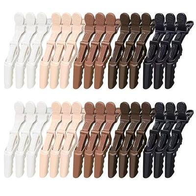 30 Pack Alligator Hair Clips, Sectioning Clips for Salon Coloring, Cutting & Styling, Durable Plastic Barber Hairdressing Tools, Strong Grip Crocodile Clips for Women Men Kids (Multicolored)