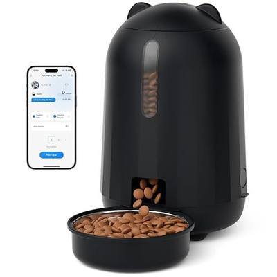 PAPIFEED Automatic Cat Feeder with App, WiFi Cat Food Dispenser, 3L Slow Feeder Timed Cat Feeders for Dry Food, 10 Meals/Day, 6 Portions/Meal, Dual Power Supply Smart Pet Feeder for Small Dog