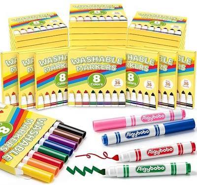 288 Count Washable Markers Bulk, 36 Packs, 8 Colors, School Supplies | Broad Line Conical Tip, Back to School Supplies, Teacher Classroom Must Have, Kids Art Activities
