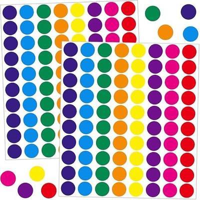 2400 Pcs Dot Stickers for Toddlers 3/4 Inch Neon Colored Dot Stickers, 8 Rainbow Color Coding Circle Labels