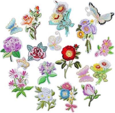 18pcs Flower Iron on Patches, Cute Embroidered Iron Patch for Clothes | Sew On Embroidery Flower Patches for Backpacks, Clothes, Hat, Jeans, Jacket, Bag DIY Accessories