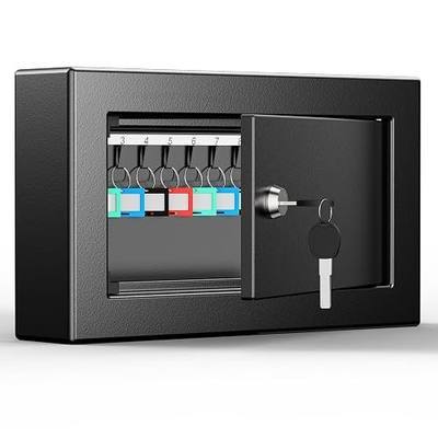 20 Position Wall Mounted Key Lock Box, Metal Key Cabinet with Key Lock and Colorful Key Tags, Security Key Storage Organizer for Home Office Hotel School