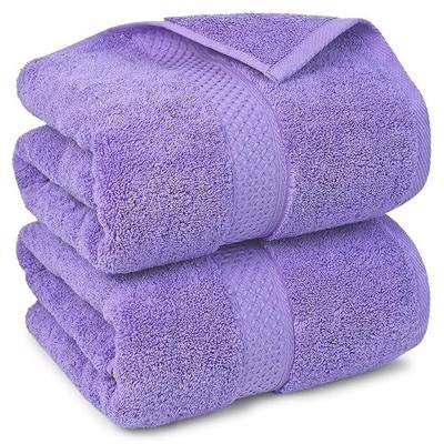 Cleanbear Bath Towels Set of 2, Soft Cotton Towels for Shower, 55x27 Inch | Absorbent Shower Towels for Daily Bathroom Use, 500 GSM, Lavender, Ideal for Women & Girls