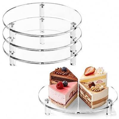 3 Pcs Acrylic Risers Round 10″ Clear Display Stands | Small Cake Candle Plant Jewelry Rings Earrings Figurines Stand for Centerpieces Decor Collectibles Table Organizer