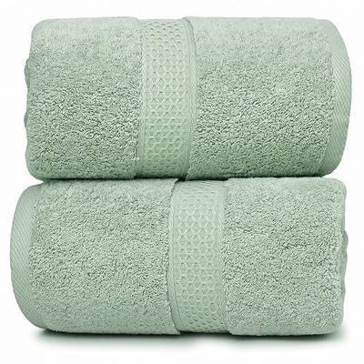 2-Piece Sage Green Bath Towels, 100% Cotton Soft Shower Towels, 55" x 27" | Pure Cotton Terry Bath Towels for Bathroom, 500 GSM Soft Quick Dry & Highly Absorbent Shower & Body Towels