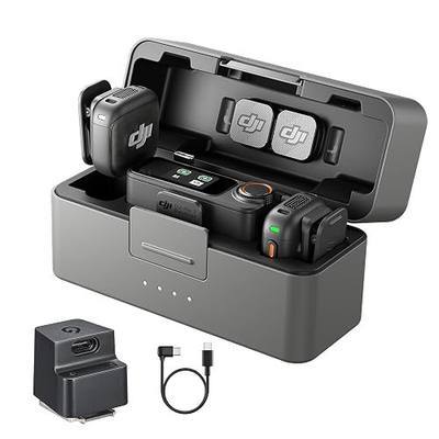 DJI Mic 3 (2TX+1RX+Charging Case), All in one Mic with Canon MI Hot Shoe | 2 TX + 1 RX + charging case, wireless mic for iPhone/Camera/Android, ultralight, adaptive gain control, 28hrs battery, vlog