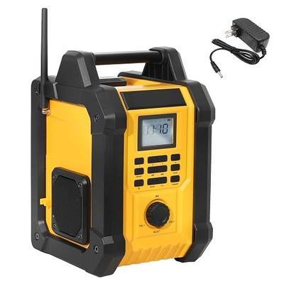 Jobsite AM/FM Radio Speaker Compatible with 20V MAX Battery | IPX54 Waterproof Portable Wireless Stereo,Strong Signal Reception, TWS, 100ft Range, AC/DC Powered(Tool Only)