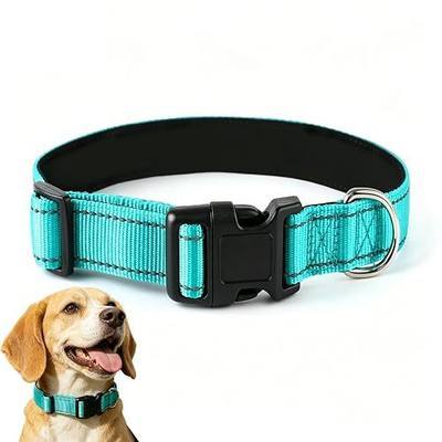 Reflective Dog Collar Padded with Soft Breathable Quick Release Basic Dog Collars Lightweight & Adjustable Classic Neck Strapfor Medium Dogs Check Size Before Purchase 14-20 inch