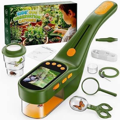 SEEKID Bug Catcher for Kids with 2.4" Screen (Dark Green) | Bug Catcher Kit, Photo and Video Recording, Handheld Insect Observation Kit, STEM Toy, Science Exploration Toy