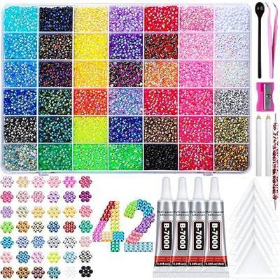Teenitor 42Colors Bedazzling Kit Flatback Rhinestones for Bedazzling | Resin rhinestones gems with 4Pcs B7000 Jewelry Glue and Bedazzling Tools for Nail Art Diamond Art Crafts DIY
