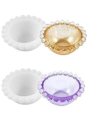 Mini Bowl Silicone Molds, Bowls Resin Container Mold Fruit Storage Tray Craft Mold Round Tray Moulds Candle Holder Flower Pot Jewelry Trinket Storage Box Epoxy Casting (Small Lace)