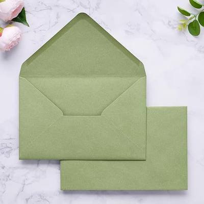 PONATIA A9 Envelopes, 5.75 x 8.75'' Invitation Mailing Envelopes, Thick Premium Large Envelopes for Weddings, Greeting Cards, Photos & Announcements, 5-3/4 x 8-3/4 Inches (Sage Green)