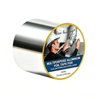 Aluminum Foil Tape, 3 inch x 55-Yards Heavy-Duty Metal Foil Tape, for HVAC, Air Ducts, Metal Repair, Foam Board, Insulation, Dryer Vents, and More (3 Inch x 55 Yards)