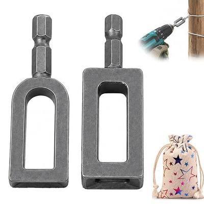 Wire Twister Tool for Drill, Heavy Duty Drill Wire Twister for 9 & 11 Gauge Fence Wire, Wire Twisting Tool with 1/4" Hex Shank for Fence Repair, Rebar Tying, Farm, Garden and Construction (9#+11#)