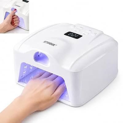 UV Nail Lamp with Thumb Light, Dual Port 72W UV Light for Gel Nails | Professional Gel Polish Lamp with 79 LEDs, Auto Sensor, 4 Timers Settings Display, Cure All Fingers, Plug In, ComeUV L8