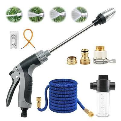High Pressure Hose Nozzle, Pressure Washer Gun with 4 Spray Modes, Adjustable Handheld Pressure Washer Nozzle for 3/4" Garden Hose, Watering Sprayer for Cleaning Yard Patio Car Pets (B)