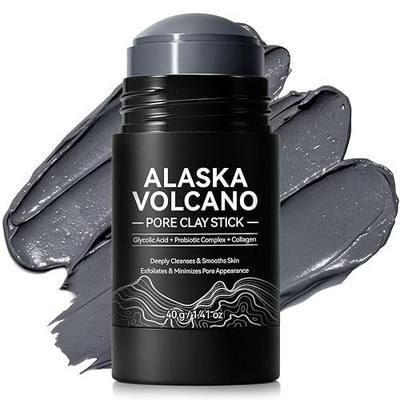 Alaska Volcano Pore Clay Stick, Deep Cleansing Face Mask Stick for Pore Care, Exfoliating, Smoothing Skin