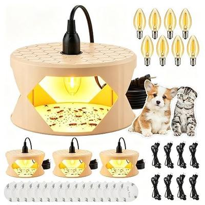 Flea Light Trap for Indoor 4PCS, Flea Lamp with 8 Bulbs&16 Flea Trap Refills,Effective Flea Control, Bug Light and Pet Fleas Catcher for Bedrooms, Living Rooms