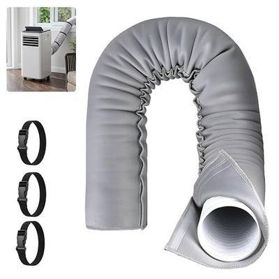 Portable AC Hose Insulation Sleeve, Air Conditioners Insulated Hose Cover Wrap with 3 Adjustable Straps Fits for 5" & 5.9" Diameter Exhaust Hose and Easy to Install, Grey
