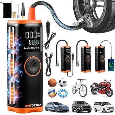 Tire Inflator Portable Air Compressor with Digital Pressure Gauge–150PSI Dual Power (7800mAh Rechargeable Battery&12V DC Car Plug),Cordless Air Pump for Car Tires,SUV,Motorcycle,Bicycle,Ball