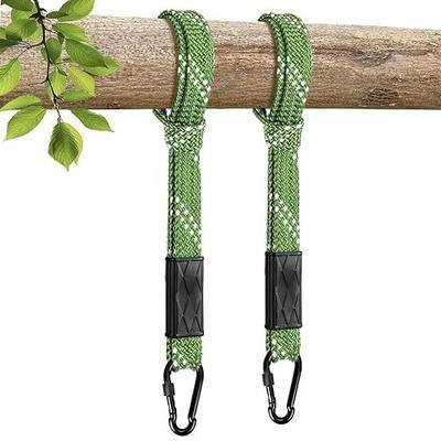 2-Pack 25" Tree Swing Hanging Straps, 800 LB Capacity Double Stranded Nylon Swing Ropes with Safer Spring Buckle for Hammock, Swing, Outdoor Camping and Aerial Yoga