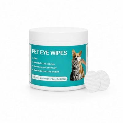 Eye Wipes for Dogs & Cats, Pet Eye Cleaner Wipes for Tear Stains Discharge, Hypoallergenic with Aloe Vera and Vitamin E, Gently Removes Eye Debris, Mucus, Crust, for Daily Use, 100 Count