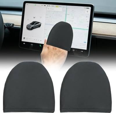 BFXM 2PCS Car Screen Cleaner, 3.9''×4.1'' Black Microfiber Dashboard Wipes | Triangle Microfiber Cloth, Automotive Display Wipes, Vehicle Screen Cleaner Tool for Dashboard Display, Car Interior Tool