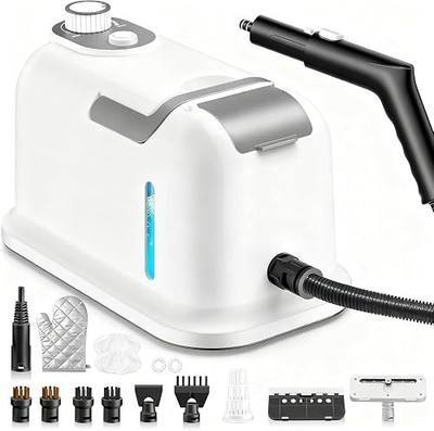 Steam Cleaner, 2500W High Pressure Steam Cleaner with 15PCS Accessories, 10s Heat-Up & 6-Level Adjustable, Handheld Steam Cleaner for Home, Car, Furniture, Small Areas, Carpets, Floor Cleaning (White)