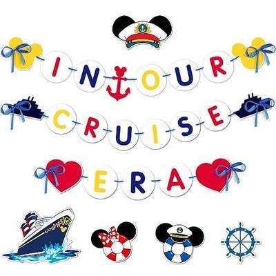 26 Pcs Cruise Door Magnets Mouse Carnival Cruise Ship Cabin Magnet Decorations – Waterproof Cruise Magnetic Decals for Refrigerator, Car Door & Holiday Party Supplies