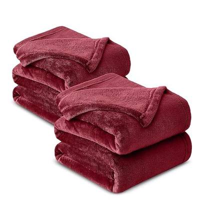 IR Imperial Rooms Fleece Blanket King Size, Pack of 2 – Soft 400 GSM Plush Microfiber King Size Blanket, Warm Lightweight King Blanket for The Bed, Bulk Value Pack 108x90 Inches, Burgundy