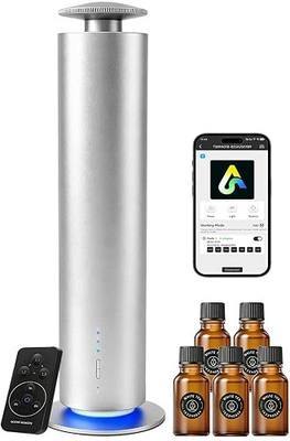 JEKAL Waterless Essential Oil Diffuser, Smart Cordless Scent Machine | 2000 sq.ft coverage, 120ml oil bottle, 8H cordless operation, App & remote control, includes 5 hotel-inspired oils, Silver