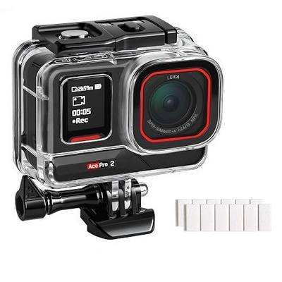 FitStill Waterproof Housing for Insta 360 Ace Pro 2/Ace Pro,50M/164FT Underwater Pressure Resistant Underwater Diving Protective Case Double Cold Shoe Design ace pro2 Accessories