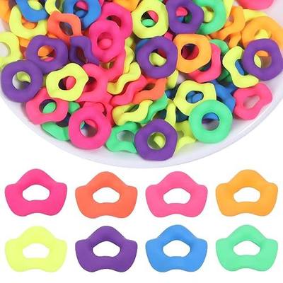 Forise 100 Pcs Large Hole Wavy Spacer Beads for Beaded Pens | 16mm Colorful Acrylic Spacer Beads for DIY Jewelry Making, Kids Crafts Bracelet Necklace