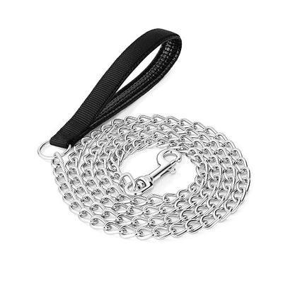 Heavy Duty Dog Chain Leash, 6 FT Metal Dog Leash with Soft Padded Handle, Rust Resistant Training Leash for Medium & Large Dogs 6FT. x 3.0 mm
