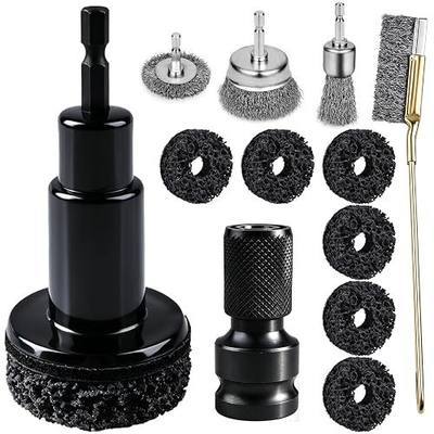 12Pcs Wheel Hub Cleaning Tool & Wire Wheel Kit, Wheel Hub Resurfacing Kit Wheel Hub & Stud Cleaner, Fits Power Drill & 1/2" Impact Driven Wrenches for Quick Rust Removal