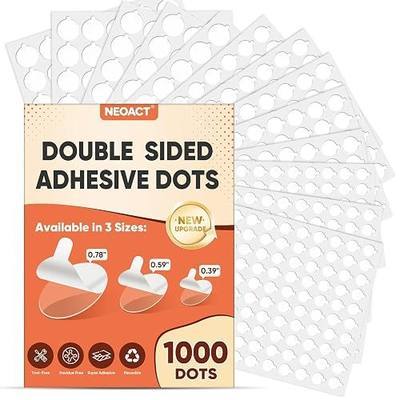 1000 Pcs Double Sided Sticky Dot with Pull Tab, 3 Sizes Clear Removable Glue Dots Posters Tape, No Trace Sticky Tack for Poster Balloon Museum Crafts Party Decoration