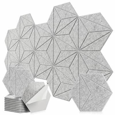 12 Pack Hexagon Acoustic Panels, DIY Sound Proof Foam Panels for Walls, High Density Self-Adhesive Noise Reduction Panels, Flame Retardant, Noise Absorbing & Echo Reduction, 12" X 10" X 0.4" Grey