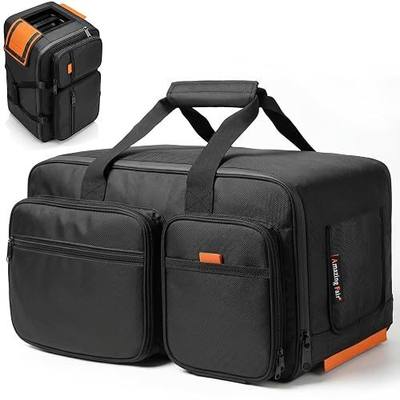 1680D Speaker Bag for QSC K8, Heavy-Duty 8" Speaker Tote with 6-Pad DIY Corner Protection, Accessory Pockets & Top Handle Access, Fits Yamaha DXR8, 18.3x11.2x11.2 (8" Speaker)