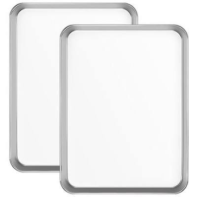 Commercial Grade Heavy Duty Baking Sheets Set of 2, 17.5 x 13 Inch Thick Stainless Steel Nonstick Half Sheet Pans, Nontoxic Food Safe Cookie Trays for Oven Use