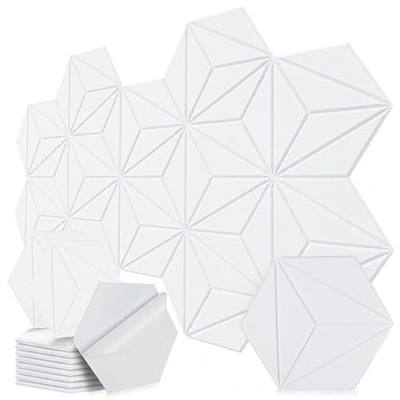 12 Pack Hexagon Acoustic Panels, DIY Sound Proof Foam Panels for Walls, High Density Self-Adhesive Noise Reduction Panels, Flame Retardant, Noise Absorbing & Echo Reduction, 12" X 10" X 0.4" White
