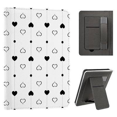 Stand Case for 7" Kindle Paperwhite 12th Heart Dot Line | Compatible with Kindle Colorsoft Signature Edition 2024 with Hand Strap | Slim Leather Protective Cover with Auto Sleep/Wake