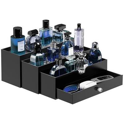 PARKMANI 3 Tier Cologne Organizer for Men, Perfume Organizer with Drawer, Cologne Stand for Bedroom, Bathroom, Vanity Sink Organizer, Gifts for Man