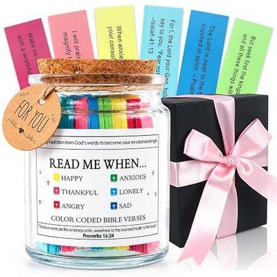 Bible Verse Jar,Read Me When Bible Verses Jar For Emotions and Feelings,Birthday & Christian For Women and Men,Graduations Gift for Her,Gifts for Mom From Daughter Son
