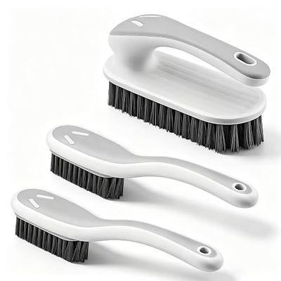 SetSail Soft Bristle Scrub Cleaning Brush 3 Pack Laundry Brush Gray White | Soft Scrub Brush Anti- Slip Stain Remover Easy to Grip Fabric Cleaning Brush,Household Cleaning for Shoes,Carpet,Bathroom