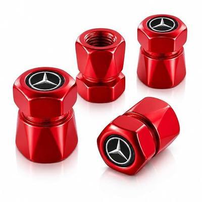 Car Tire Valve Stem Caps for Automobiles,Dust Caps Compatible with Mercedes Benz CESM CLK GLK GL AB GLS GLE AMG Series Car Tires,Alloy Leak-Proof Valve Cover