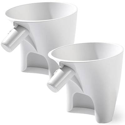 2 Pcs Flour Funnel for Kitchen Aid Mixer, for Kitchen Aid Artisan Ksm150 4-Quart Tilt-Head Stand Mixer, Plastic Powder Funnel,for Liquid and Both Flour, Prevents Spills and Messes (White)